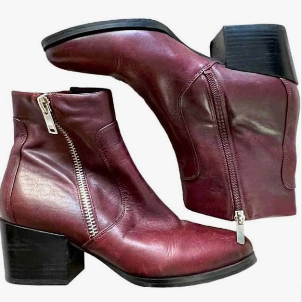 Marc Fisher Burgundy Ankle Boots